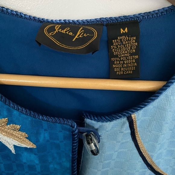 JULIA KIM Vintage 90's Art to Wear Embroidered Floral Detail Jacket NWT Size M - Picture 5 of 9